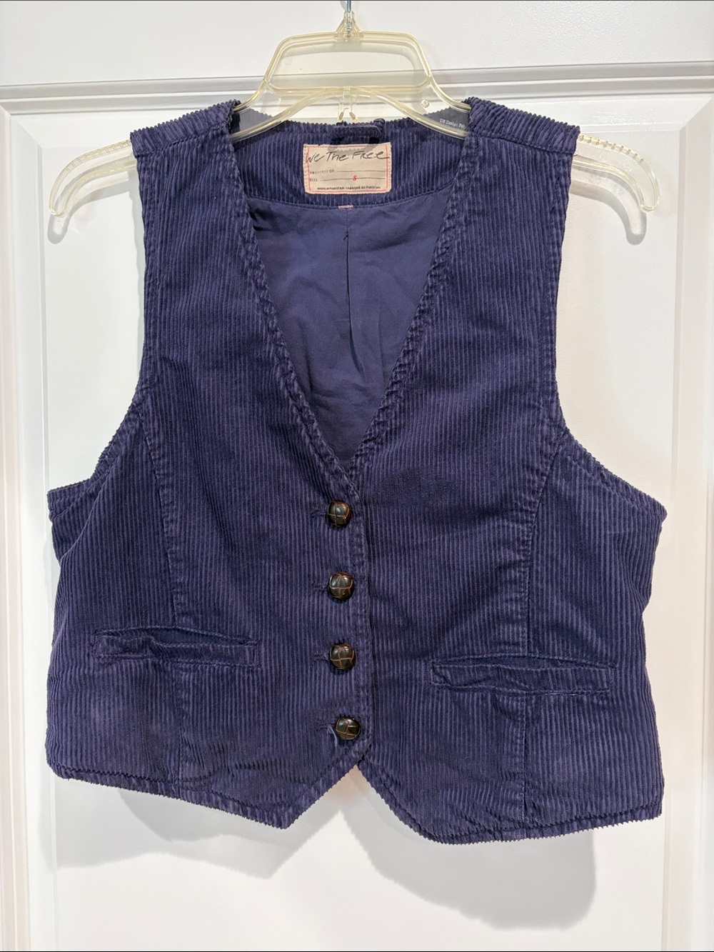 We The Free Women’s Corduroy Purple Vest, academia contemporary classic, small